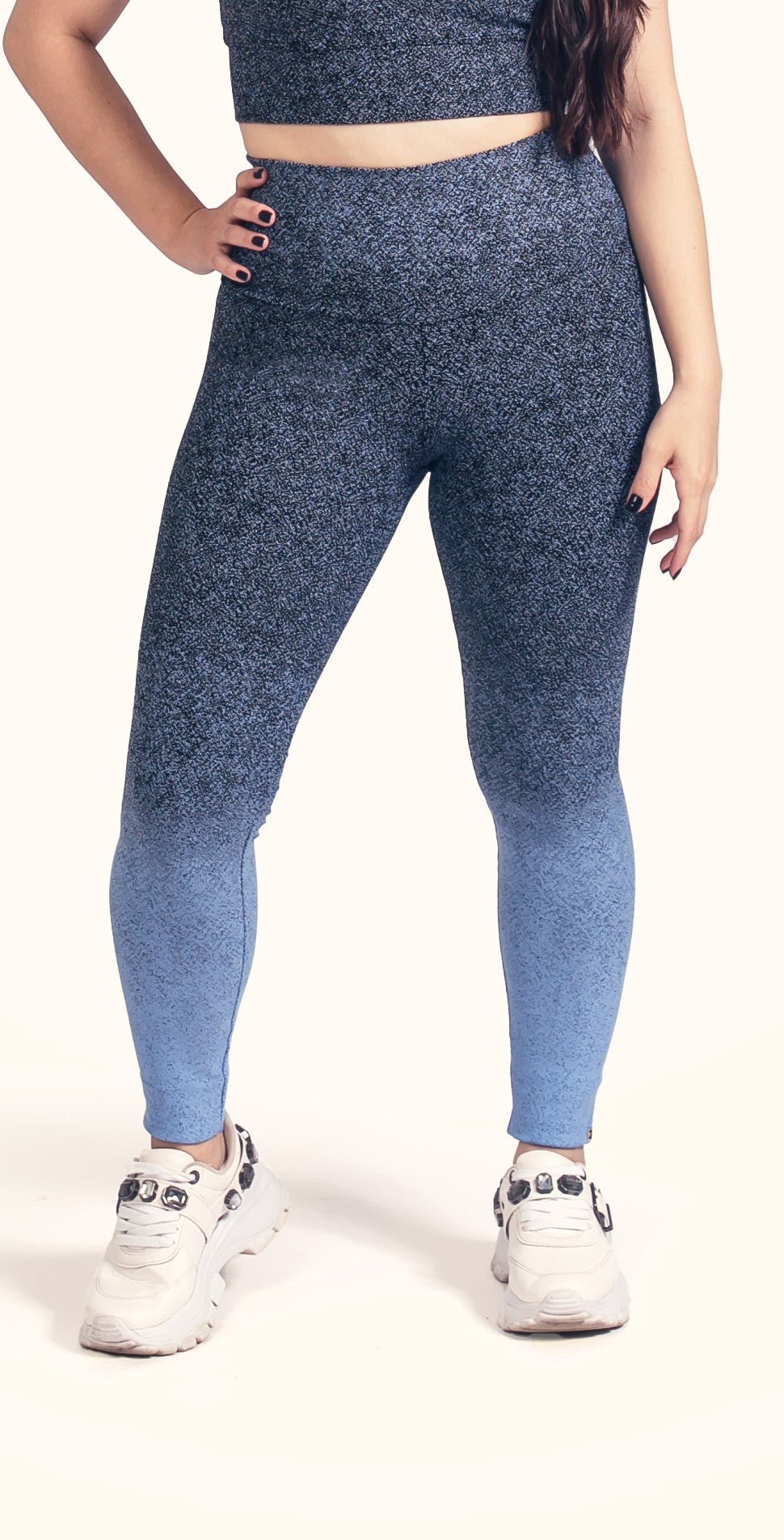 Legging Cintura Alta Degradê Preto/Azul - ZADFIT