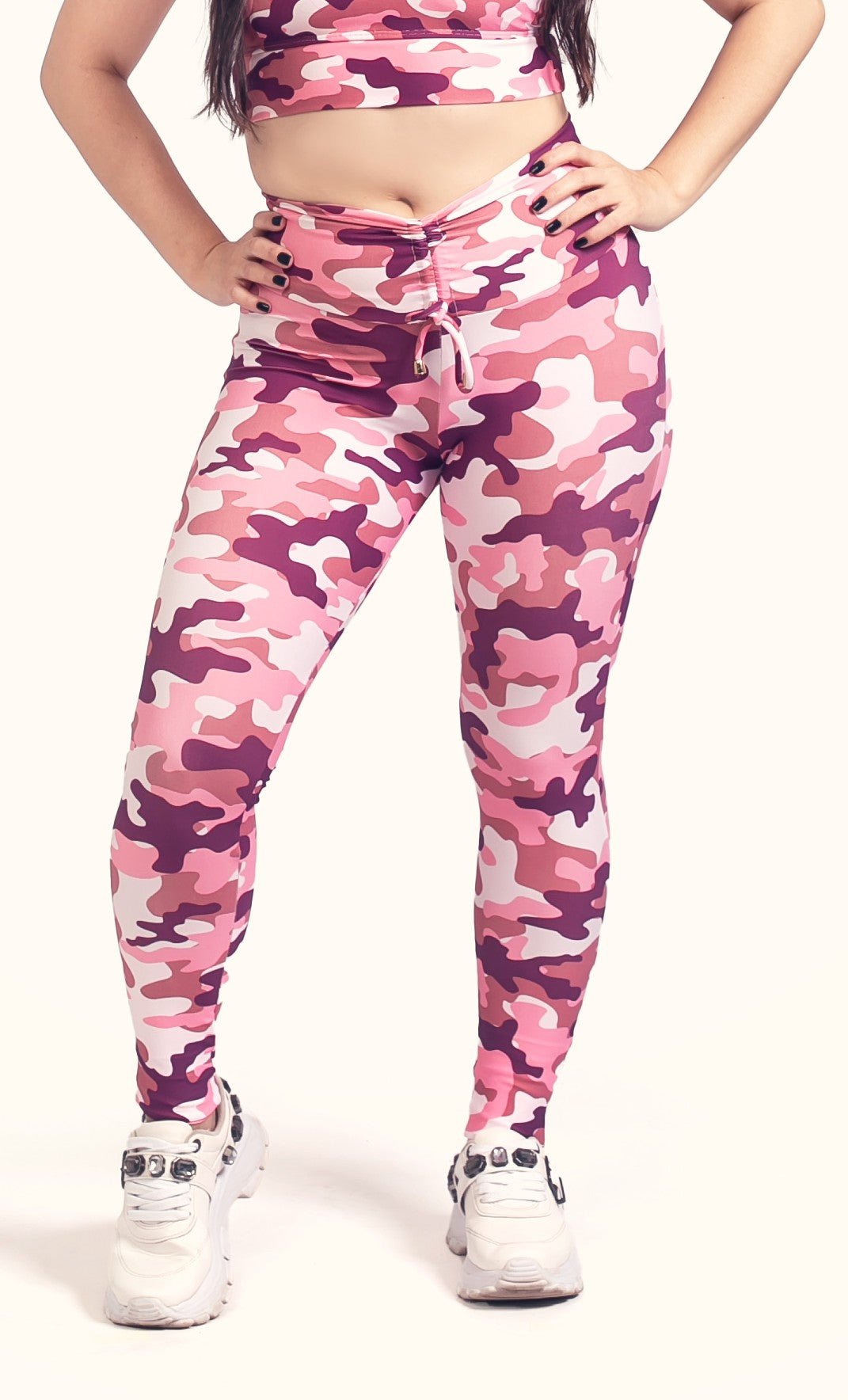 Legging Cintura Alta Empoderada Camuflada Rosa - ZADFIT