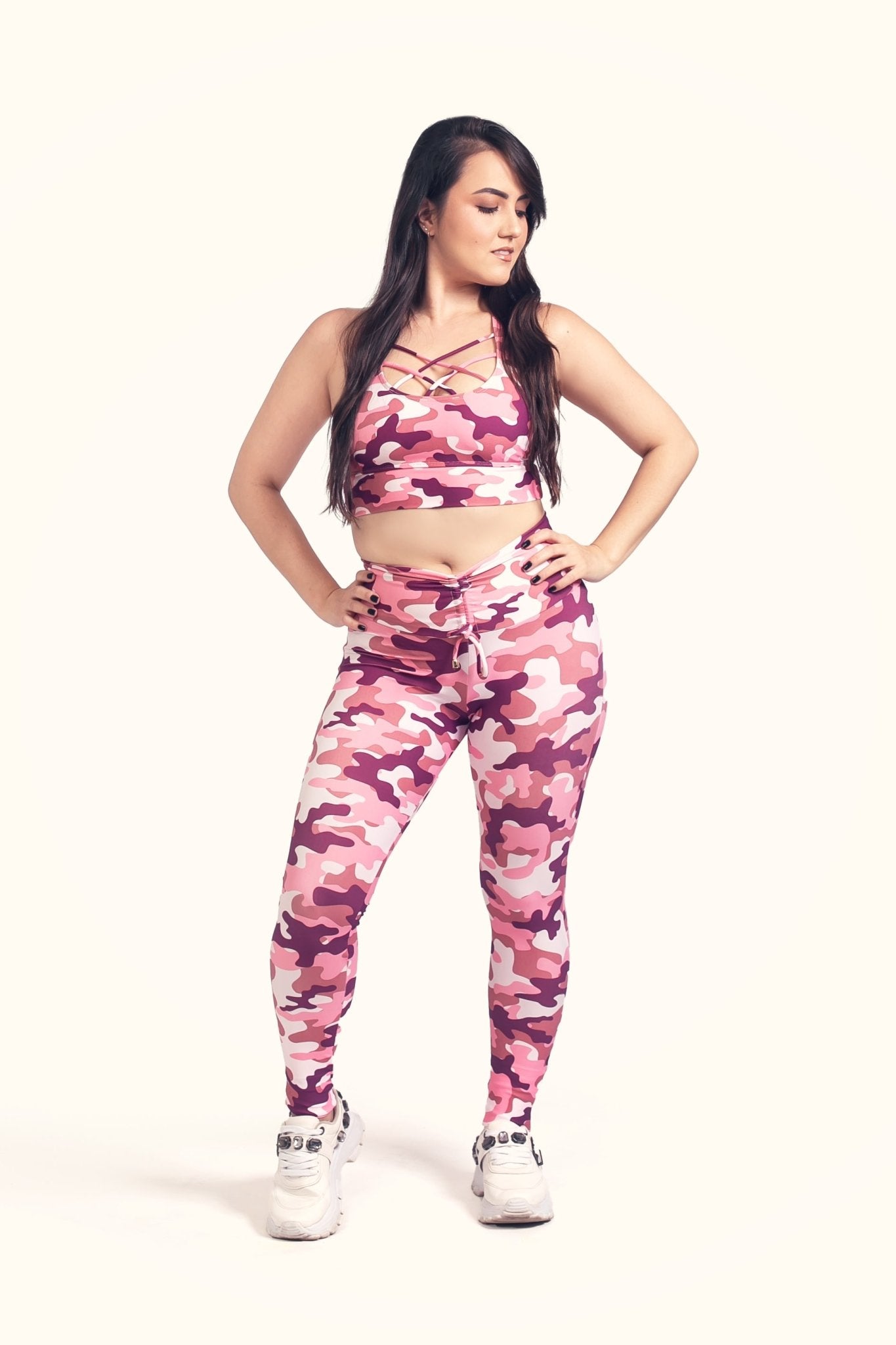 Legging Cintura Alta Empoderada Camuflada Rosa - ZADFIT