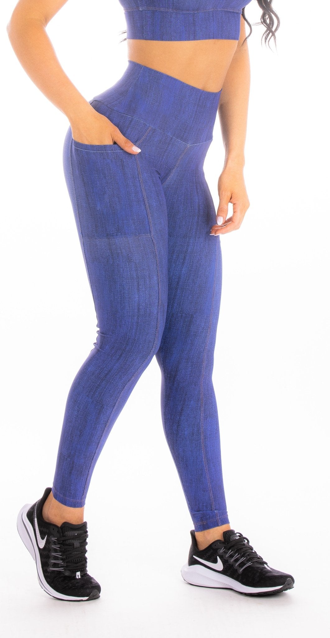 Legging Cintura Alta Fake Jeans com Bolso na Lateral - ZADFIT