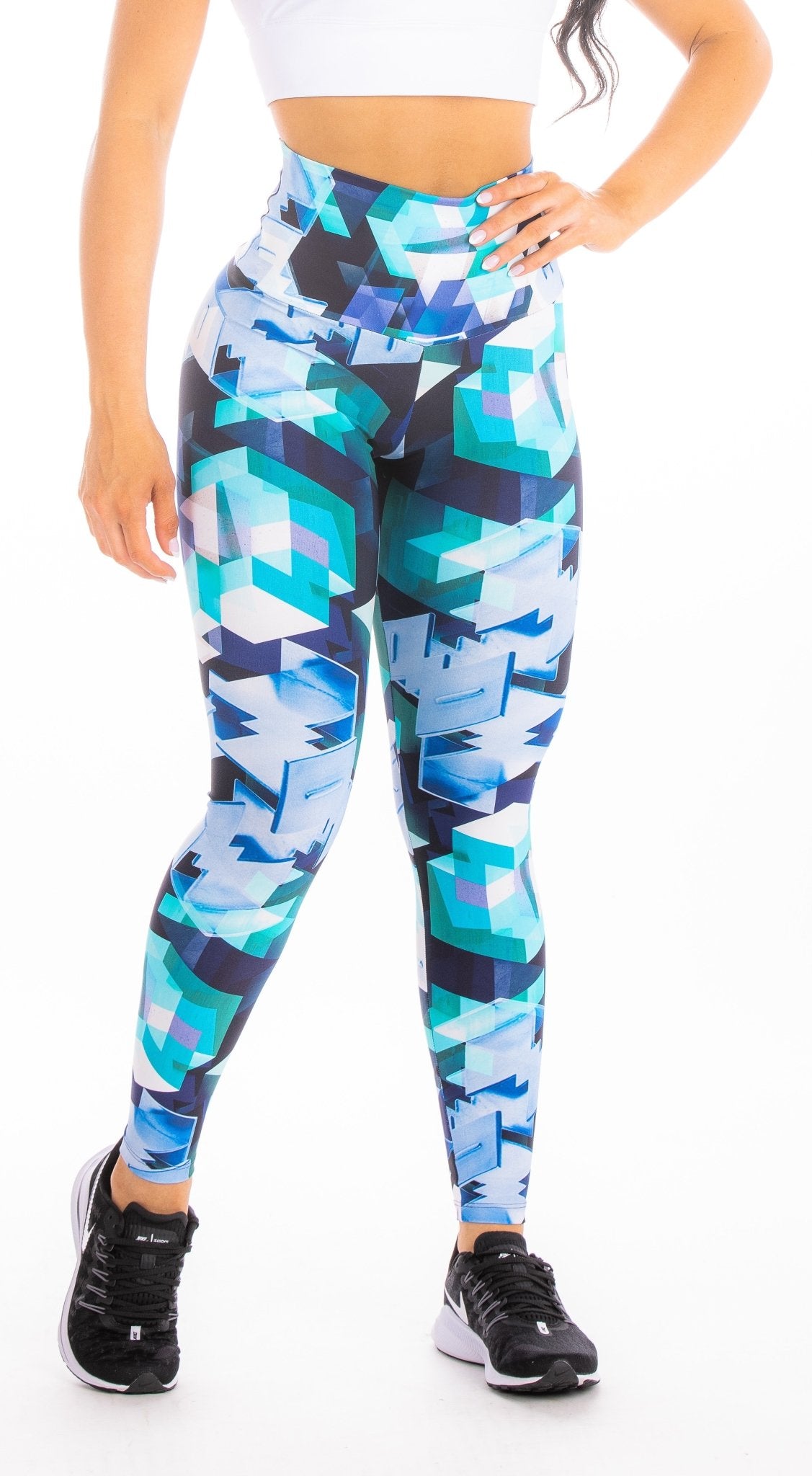 Legging Cintura Alta Geométrico Azul - ZADFIT