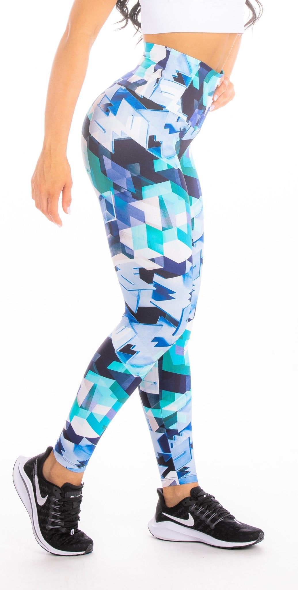 Legging Cintura Alta Geométrico Azul - ZADFIT