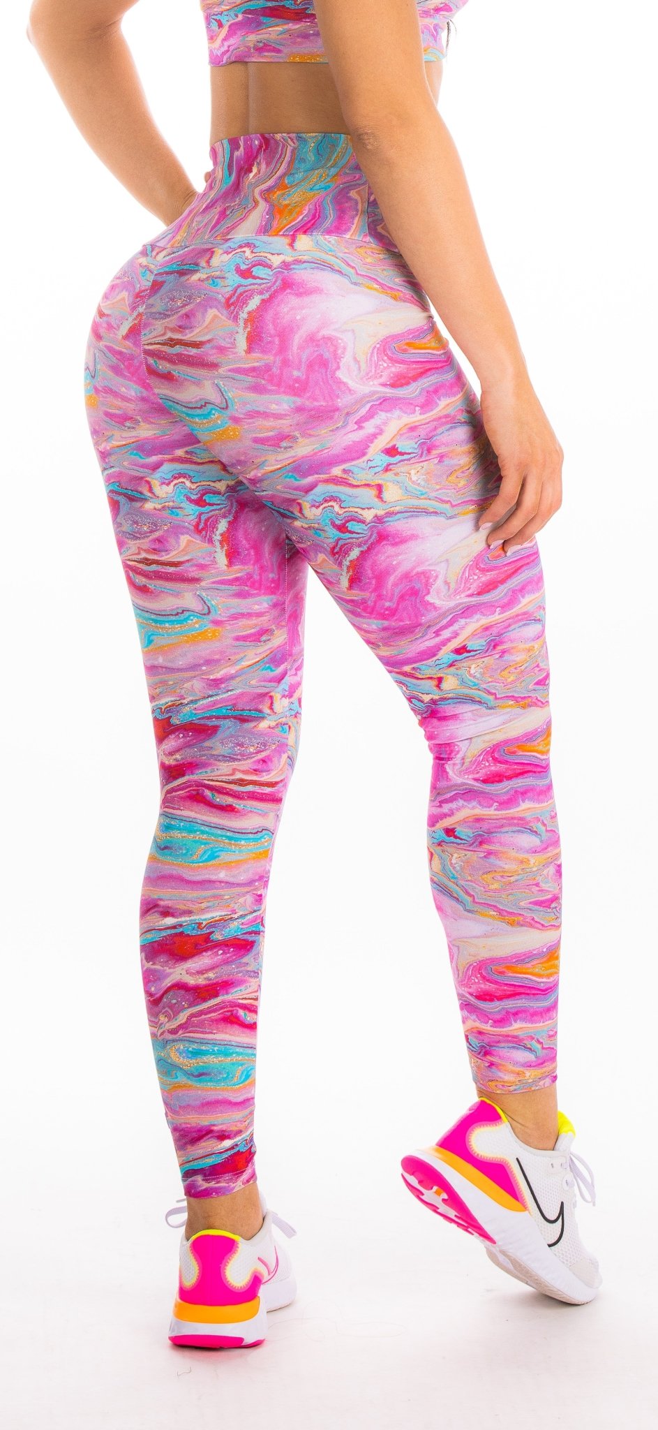 Legging Cintura Alta Marmorizada Rosa - ZADFIT