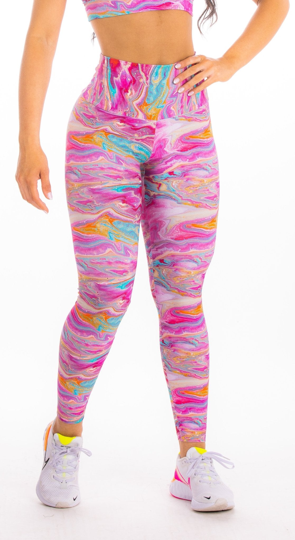 Legging Cintura Alta Marmorizada Rosa - ZADFIT