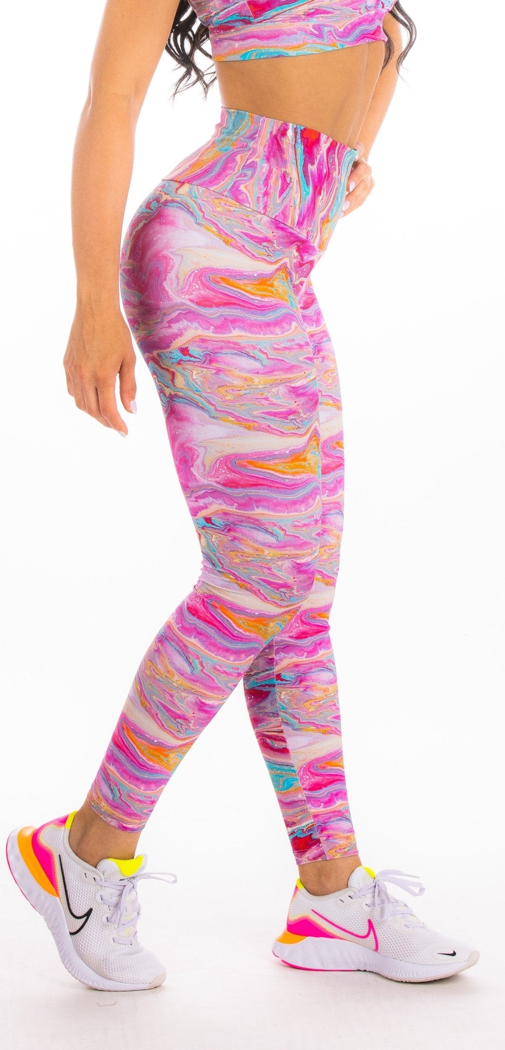 Legging Cintura Alta Marmorizada Rosa - ZADFIT